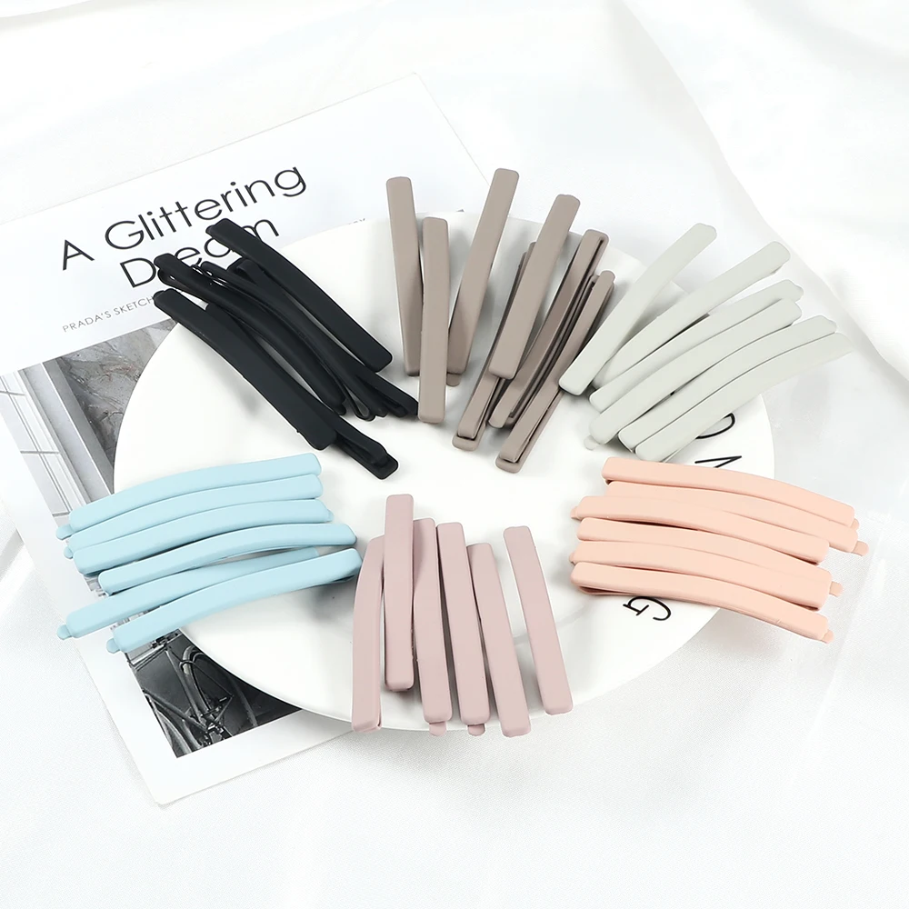 5Pcs/Set Colorful Hair Clip For Girls Women Fashion Simple Sweet Hair Accessories Candy Color Matte Hairpins No Crease Barrette