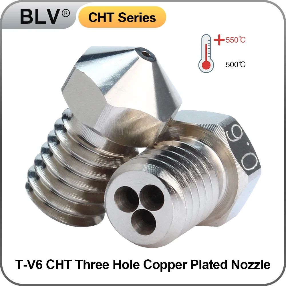 

BLV T-V6 CHT Copper Plated Nozzle High Temperature 1.75mm For V6 Dragon hotend TD6 TD6S MATRIX RAPIDO HOTEND carbon fibre VORON