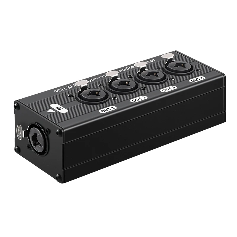 1X4 XLR Balanced Audio Signal Splitter 3 Pin 1 Input 4 Output No Power Needed Audio Splitter Box for Audio Engineering
