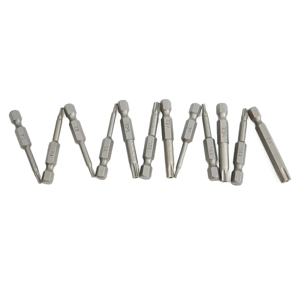 

Набор из 12 магнитных отверток Torx для электрического и ручного использования, длина 50 мм, шестигранный хвостовик 1/4 дюйма, размеры из легированной стали T40