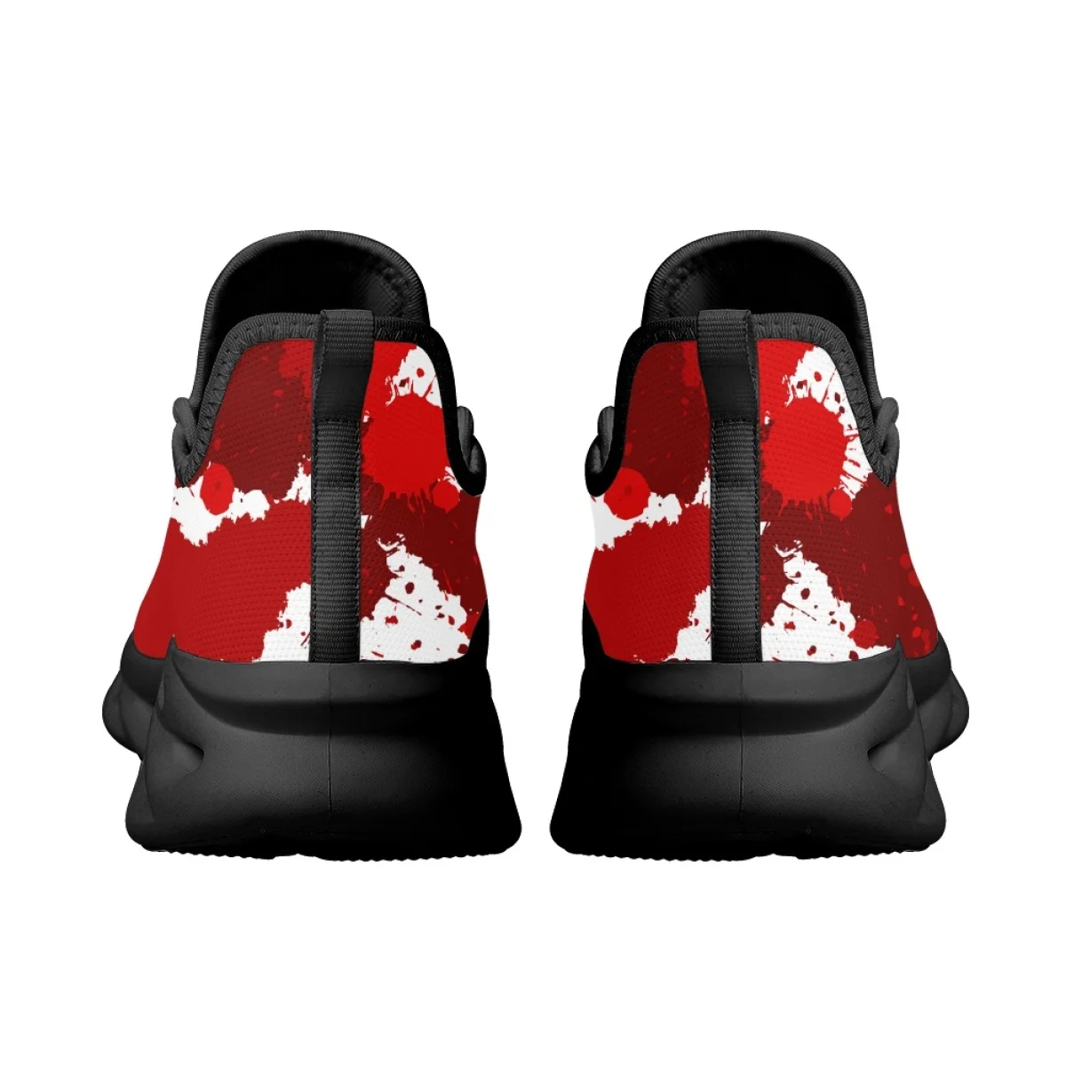 INSTANTARTS Red Blood Printed Casual Sneakers Outdoor Breathable Lace-up Cushion Mesh Shoes Lightweight Footwear Halloween Gifts