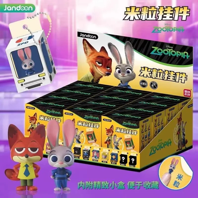 Jandoon Zootopia Pixa Disney Original Blind Box Doll Rice Grain Judy Rabbit Nick Fox Mini Action Figures Model Kids For Toy Gift