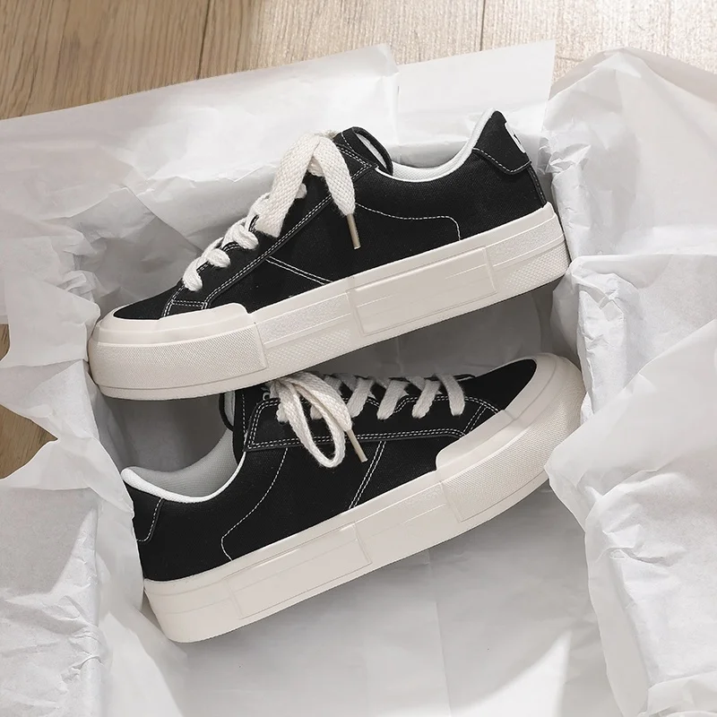 DD＆OO Men's Heightening Shoes 2025 Autumn New Simple Matchable Thick Bottom Casual Shoes Fashionable Trendy Canvas Sneakers