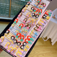 10 Pairs Cartoon Elsa Snow White Princess Mermaid Hairpins Girls Cute Barrettes Kids Double Ponytail Belt Hair Accessories Gifts