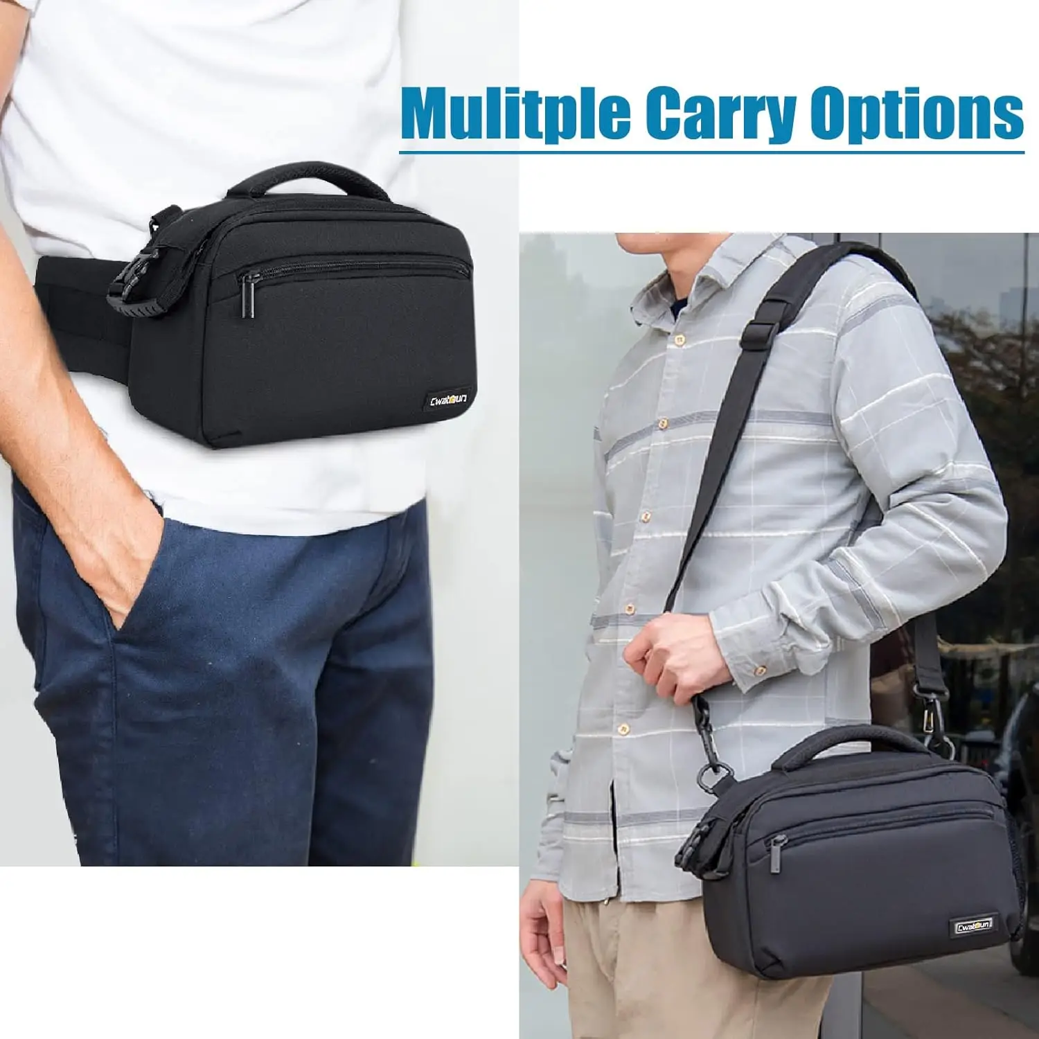Waterproof One-Shoulder Sling Bag for DSLR SLR Camera Lens Waist Bags for Outdoor Photography Hiking Travel Portable Handbag view 5