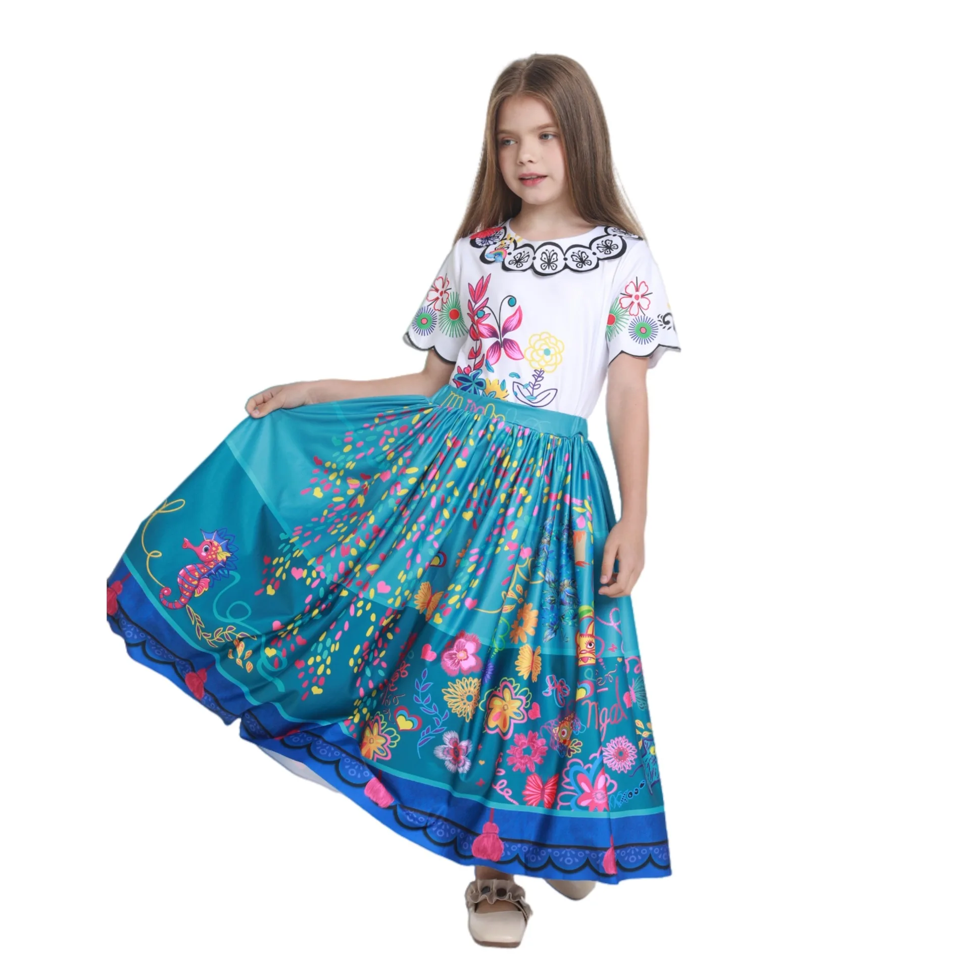 Fsia de loween  Casa Mágica MiraBel Traje de Performance Vestuário Tradicional F Performance de Palco Fibra...