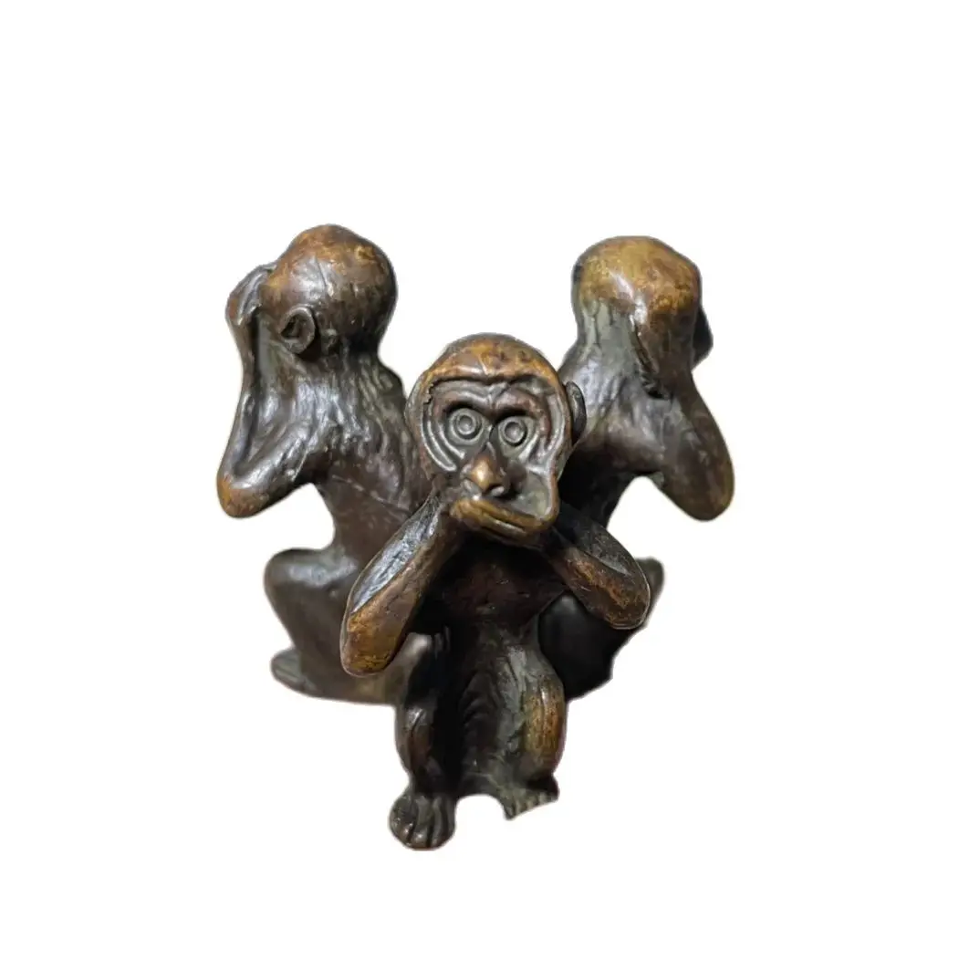 Metal statue ornaments San Bu Monkey Don't look, don't listen, don't look 3.5CM