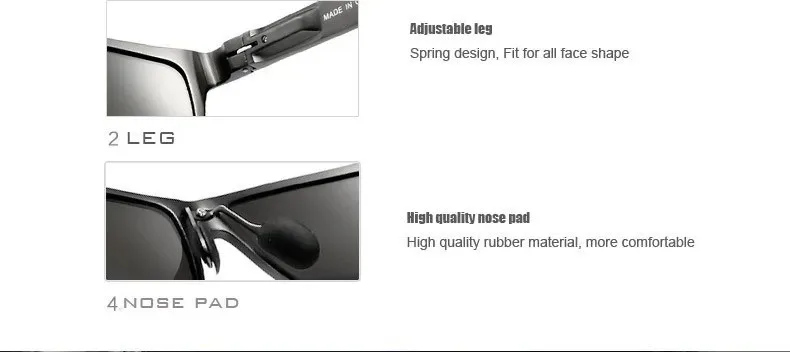 Veithdia Herren Sonnenbrille Aluminium polarisierten Spiegel Sonnenbrille fahren Sport brille Brillen Zubehör für männliche Frau v6560 – Detail 14