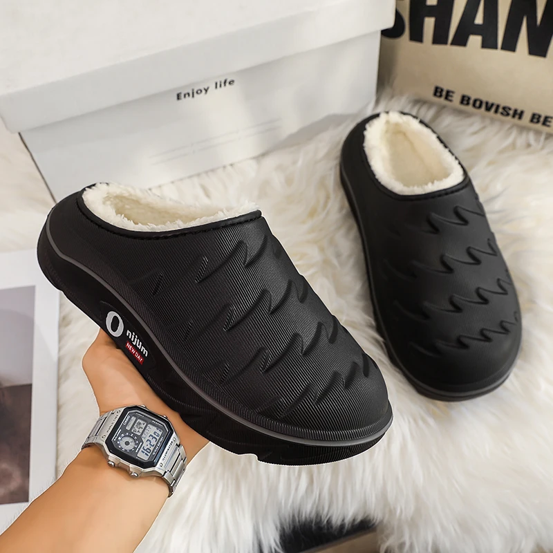 Winter Shoes Waterproof Comfortable Men Outdoor High Quality Women Luxury Hiking Thickened Casual Padded Brand Cotton Slippers