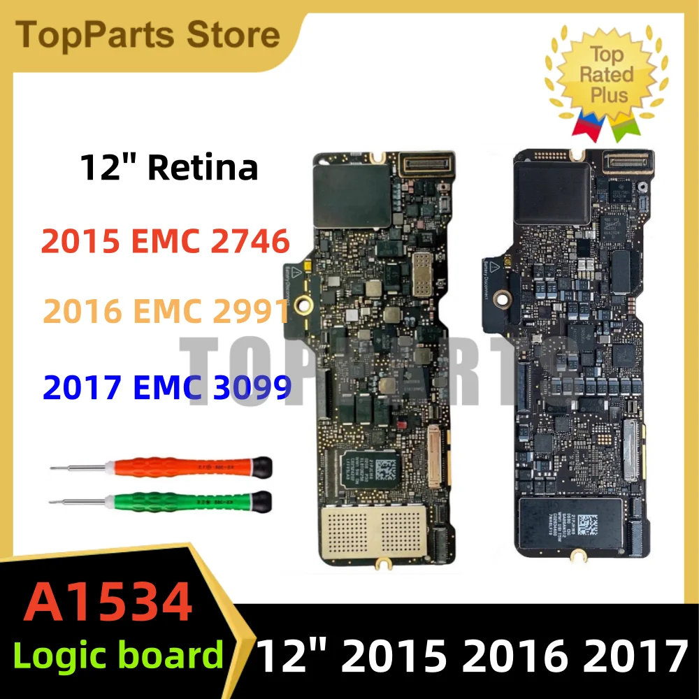 اللوحة الأم لماك بوك ريتينا 12 "a1534 emc 2746 2991 3099 2015 2016 2017 ، لوحة المنطق