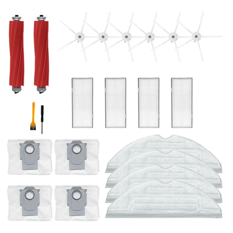 Для Roborock S7 Maxv Ultra S7 Pro Ultra робот-пылесос Основная щетка Боковая щетка Швабра Тканевый мешок для пыли Hepa-фильтр Аксессуары-A58E