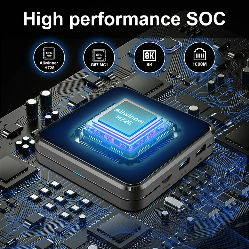 BAAY R69 PRO android 14 boîtiers TV commande vocale Smart cinéma WIFI6 1000M Lan Bluetooth 8K 4K vidéo TV en direct gratuite prise ue