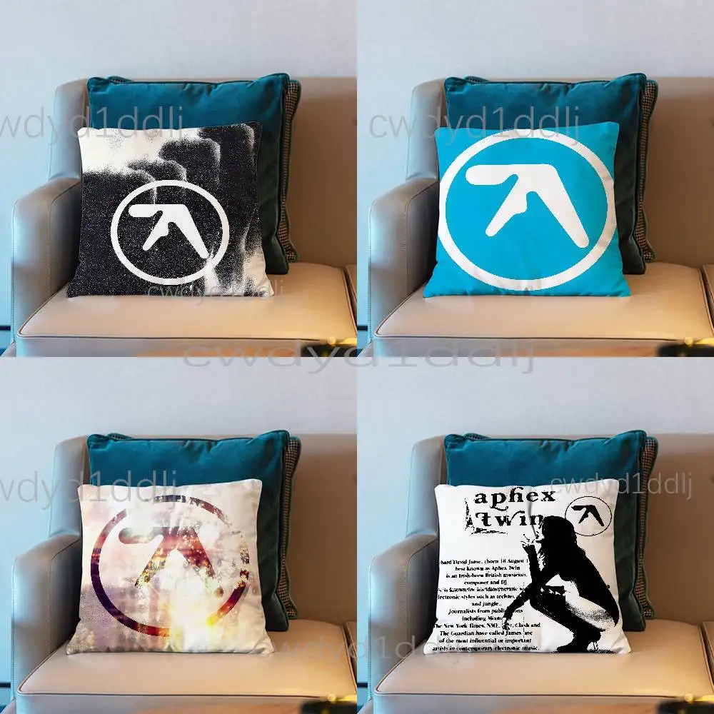 

A-Aphex Twin QKThr Pillow Case Short Plush Sofa Decorative Gift Home Double-sided Printing Cushio