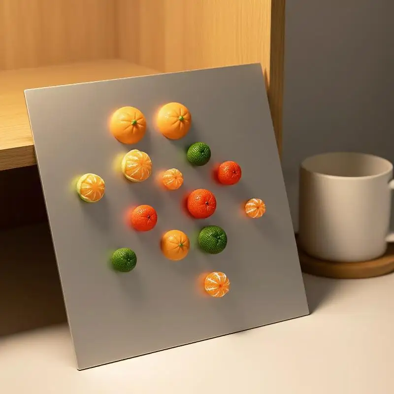 3Pcs Creative Cute Orange Refrigerator Magnet Kindergarten Teaching Office Home Decoration Fun Message Board