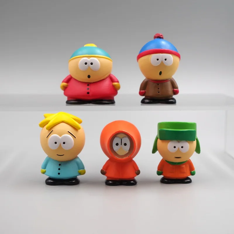 5Pcs/Set South Park Anime The Stick of Truth Kenny McCormick Stan Marsh Cute Toys Desktop Ornaments Charm Birthday Xmas Gift