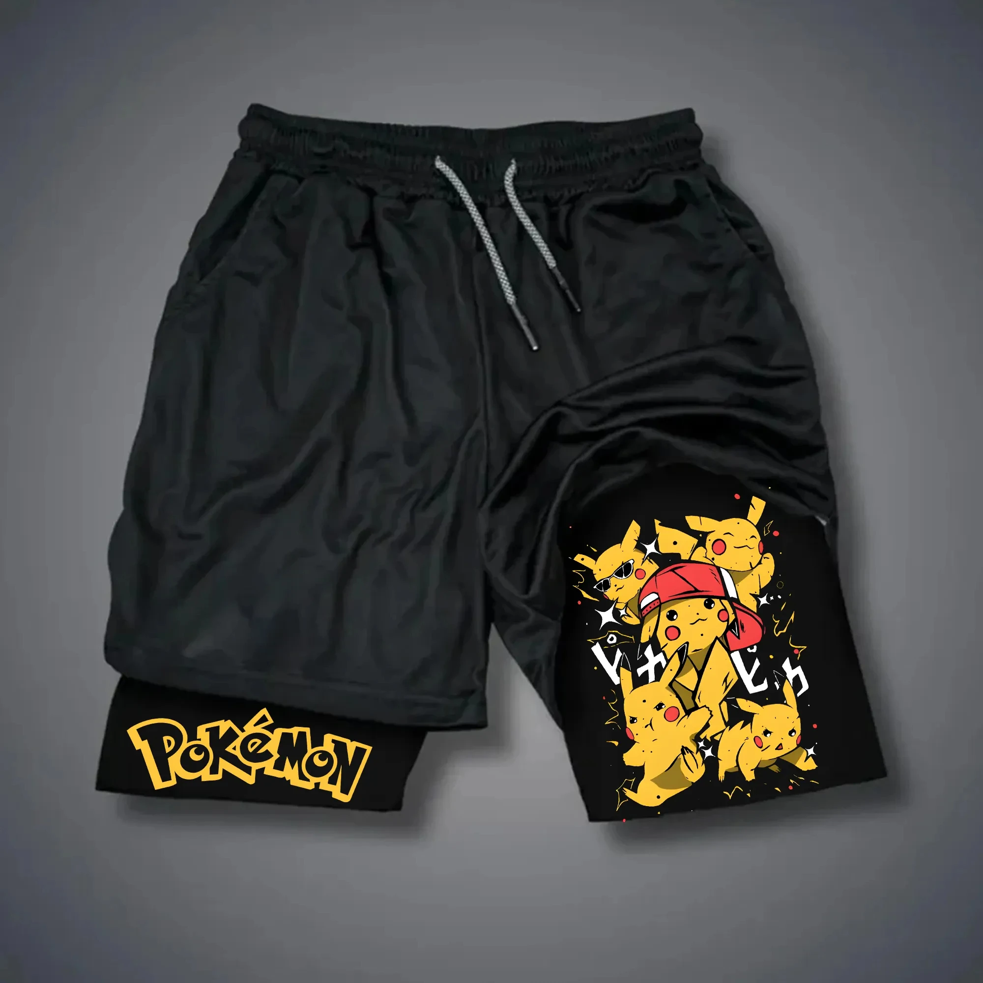 pokemon-anime-pintado-impresso-shorts-de-dupla-camada-2026-unisex-verao-correndo-fitness-respiravel-secagem-rapida-esportes-2-em-1-shorts