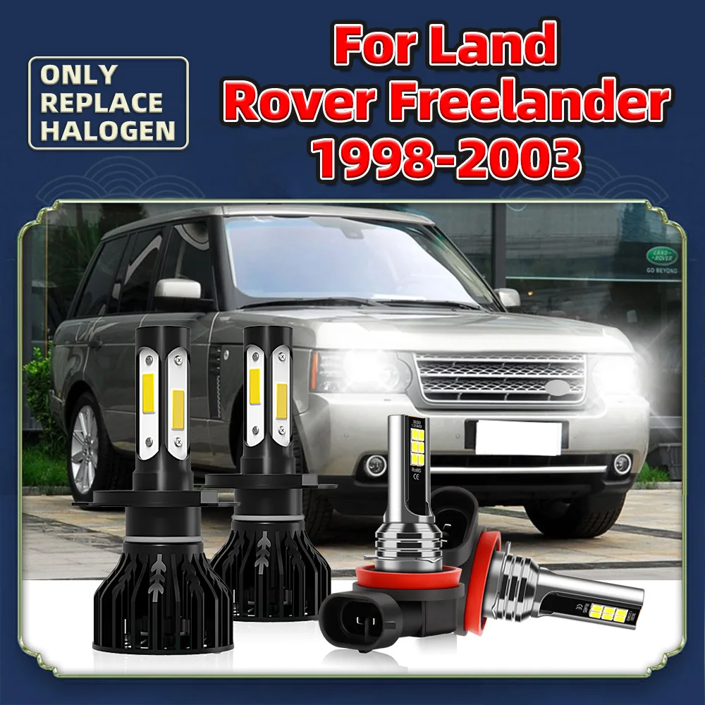 TEENRAM 6000K 90W 12000LM COB H4 Bulb Led Lamps Headlight Fog Light H11 For Land Rover Freelander 1998 1999 2000 2001 2002 2003