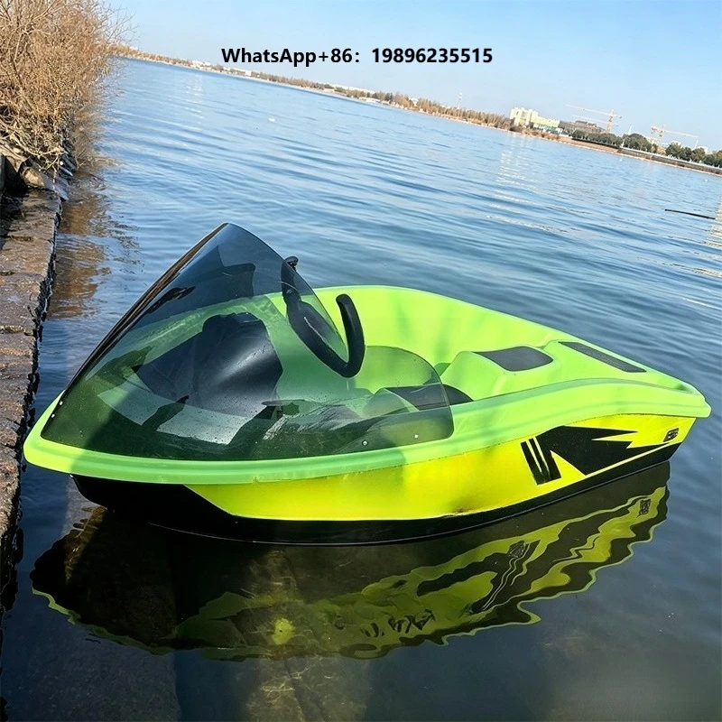 Outdoor Water Recreation Lightweight Electric Mini Jet Ski Boat with 2 Seats 50km/h Speed Material