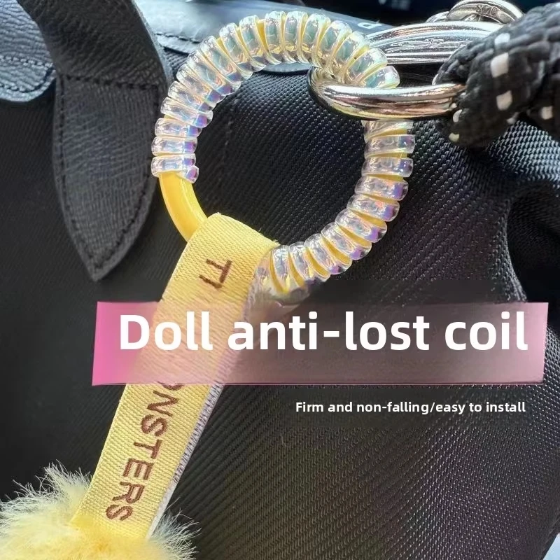 

For Labubu Doll Anti Drop Buckle Silicone Rope V1 V2 V3 Keychain Protection Ring Colorful Winding Fixed Anti Drop Toy Gift