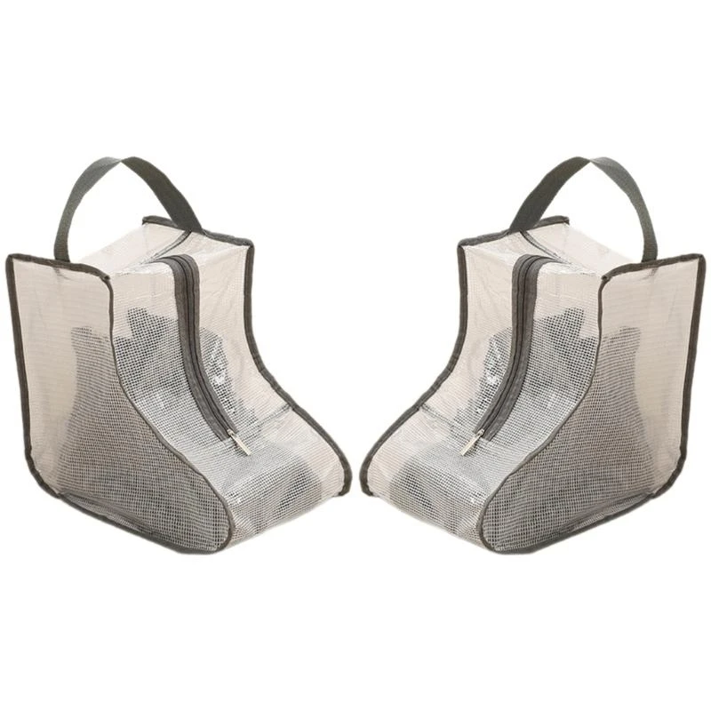 

Set Of 2 PVC Boot Bags Dust Protector Shoes Bag Rubber Boot Bag With Clear Viewing Panel High Boot Storage