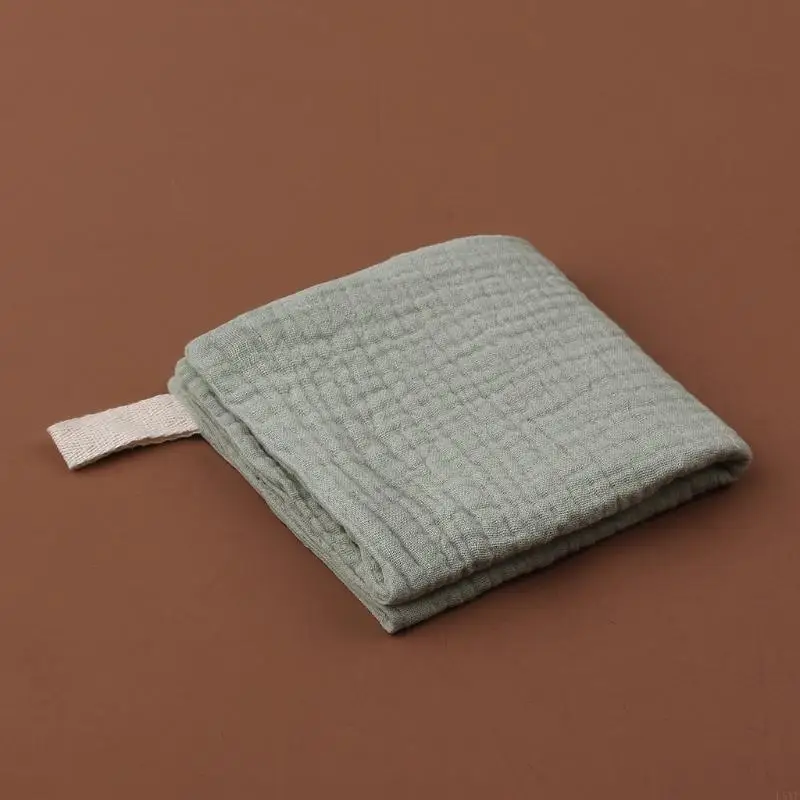 مريلة L5YF مربعة الشكل للأولاد والبنات، منشفة قطنية صديقة للبشرة لتغذية الأطفال الصغار