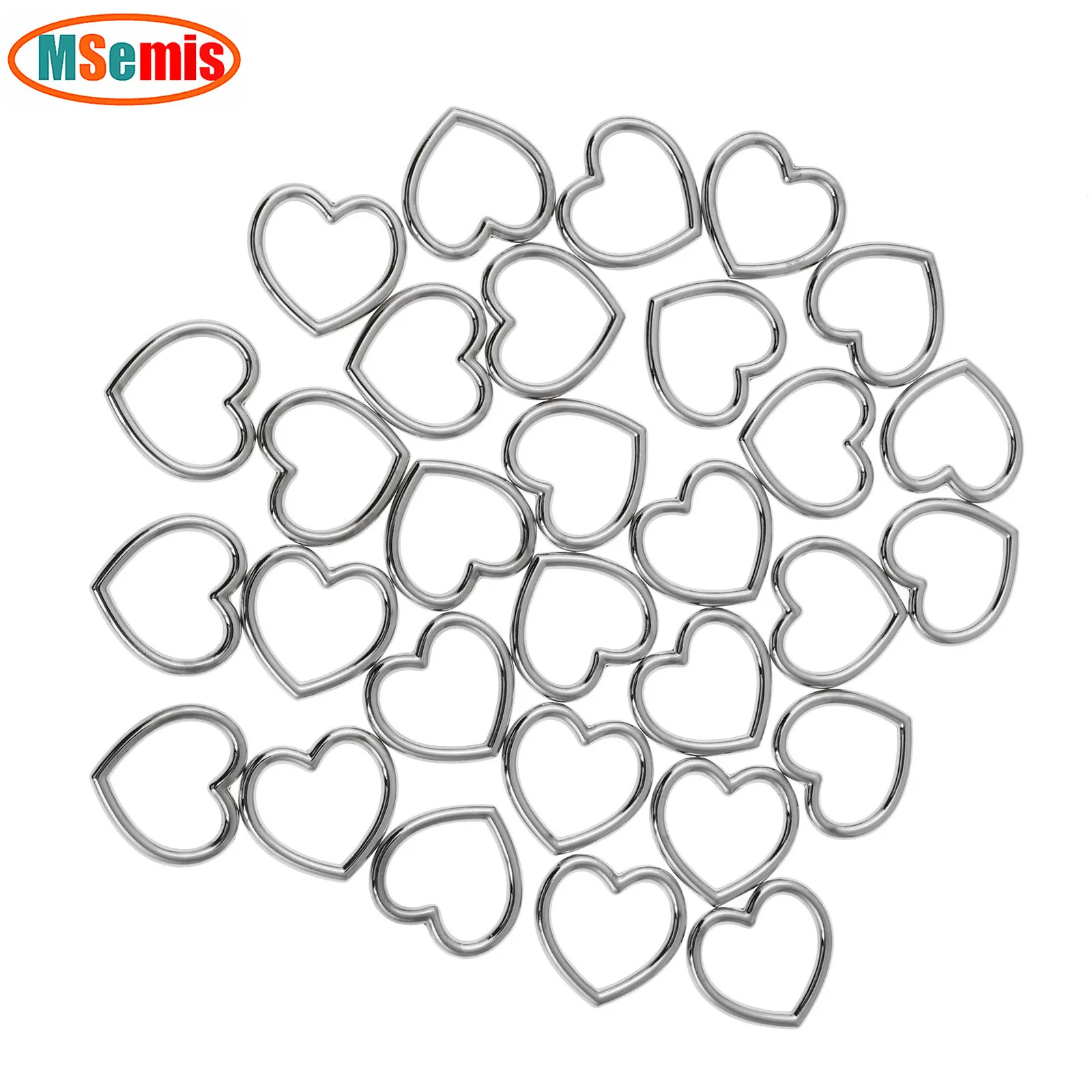 30Pcs Alloy Polished Heart-Shaped Linking Charms Pendants DIY Jewelry Accessories for Bracelet Necklace Earring