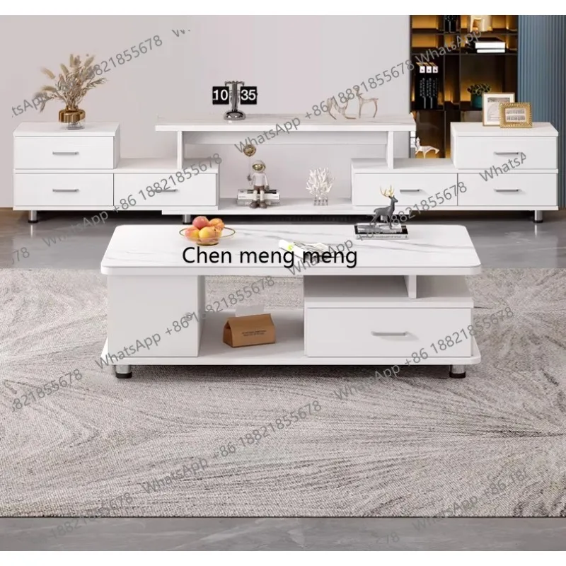 

Slate solid wood TV cabinet coffee table combination modern and simple, new living room coffee table