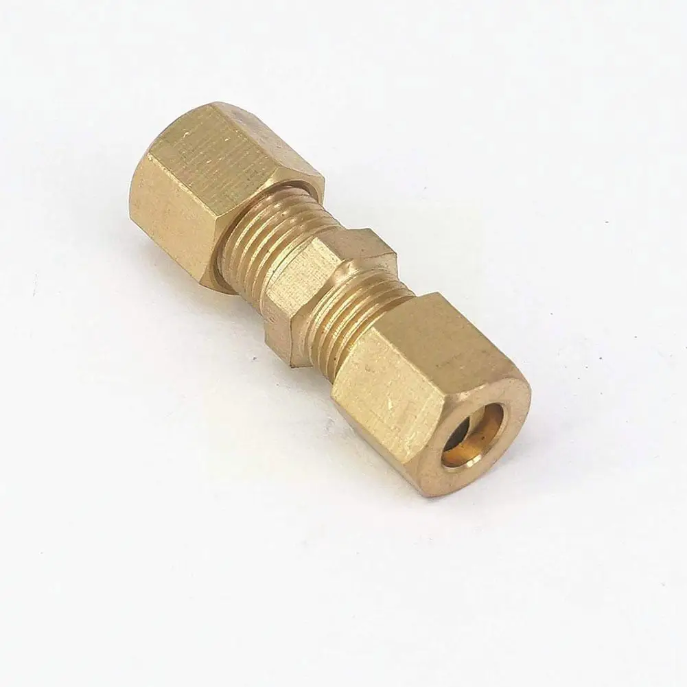 1Pc Gold Car Brake Tubing Fittings 3/16 Nozzle Brass Connector Fitting Parts Compression Auto Straight Union F4M2