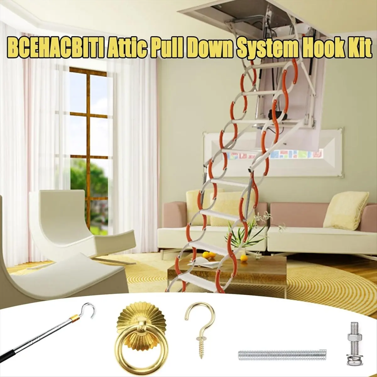 Attic Pull-Down Hook, Designed As A Replacement for the Attic Pull-Down Cord in Attic Ladder Pull-Down System Kit