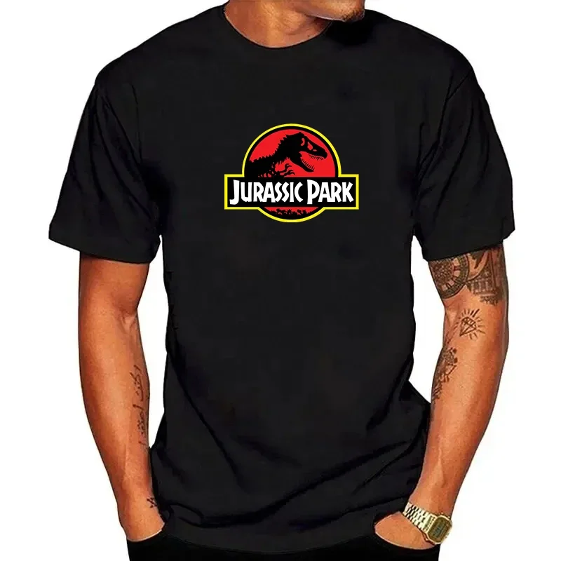 2024 Jurassic Park T Shirt Men 100% Cotton Printed T-Shirts Casual Funny Tops Jurassic World Tees Short Sleeve Cool T-shirt