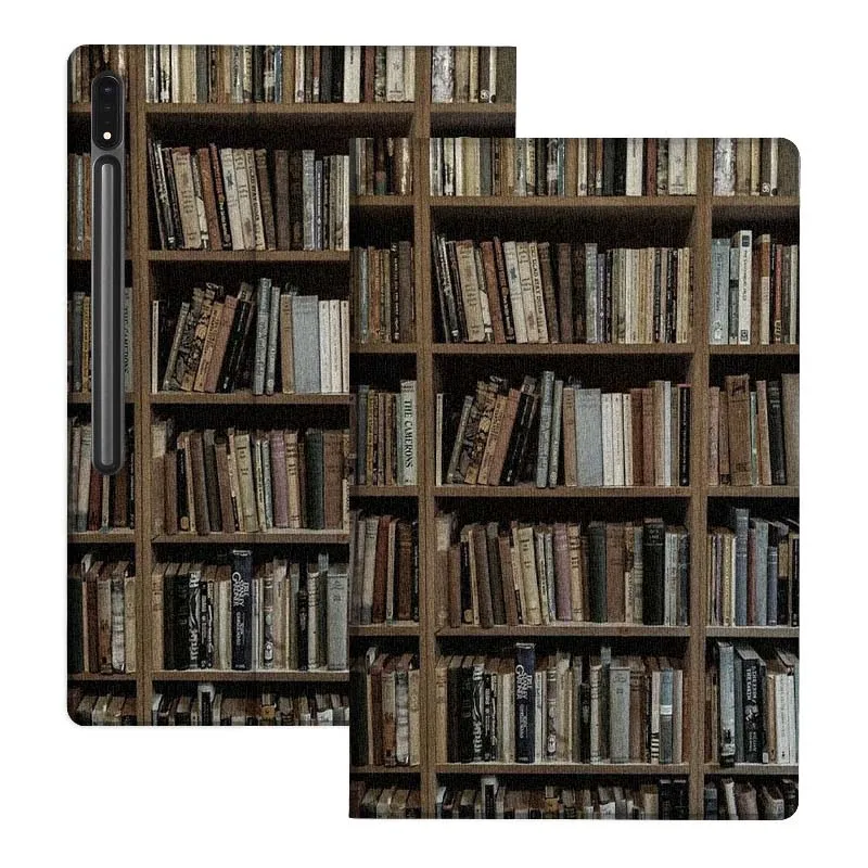 

Retro Bookshelf Art Popular Gift For Samsung Galaxy Tab S10 S9 S8 S7 FE Lite Soft Flexible Support Tablet Case