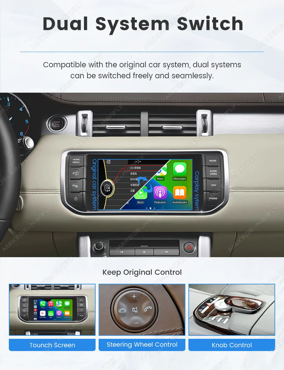 MEKEDE Wireless CarPlay Android Auto Decoder für Land Rover Jaguar Auto Smart Video BOX unterstützt Mirror Link Youtube Netflix – Detail 9
