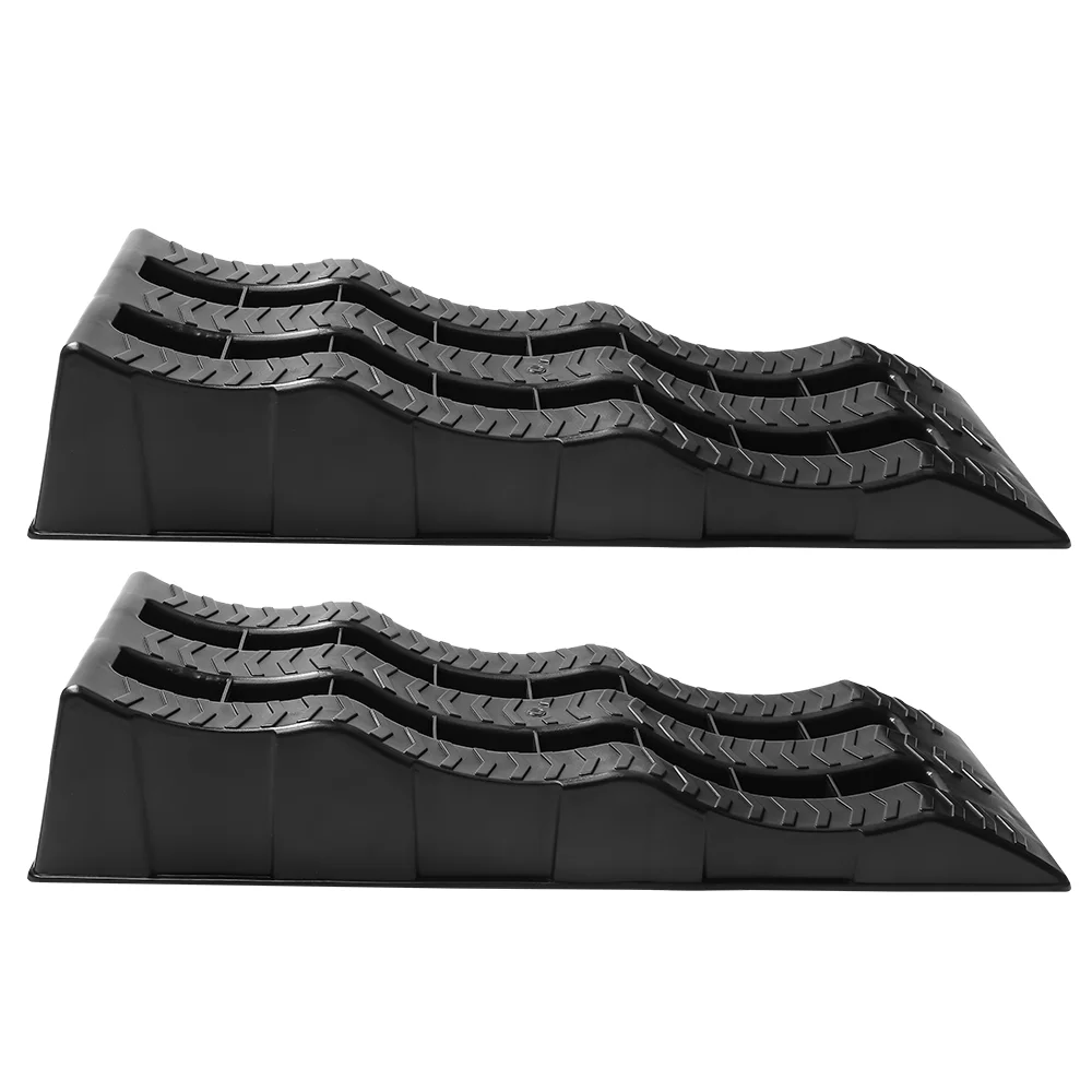 2 st Auto Service Ramps 3-traps Zware Vrachtwagen Voertuig Ramps Laag Profiel Laden Toegang Ramps Trailer Leveler RV Nivellering Ramps