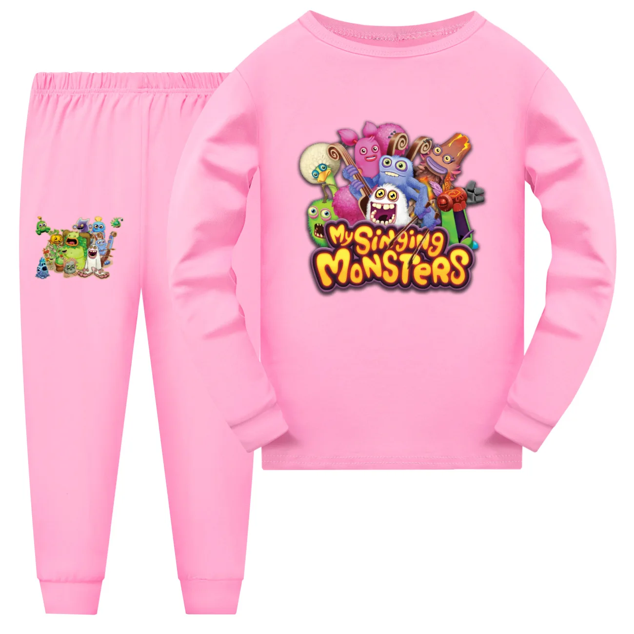 MY SINGING MONSTERS Clothes Kids Long Sleeve Pajama Sets Junior Boys O-neck Tops Pants 2pcs Set Toddler Girls Cartoon Sleepwear