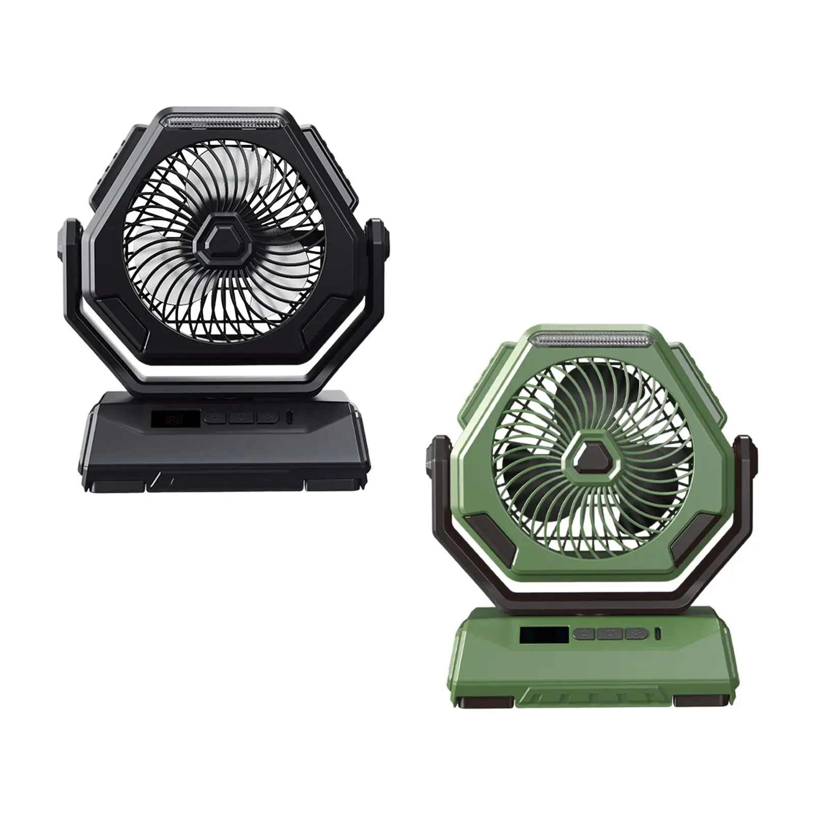 Camping Fan with LED Lantern Personal Desk Fan for Barbecue Fishing Outdoor