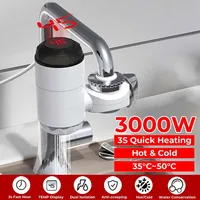 3000W 220V Kitchen Instant Hot Water Faucet LED Display Electric Water Heating Tap Tankless Heating Water Heater