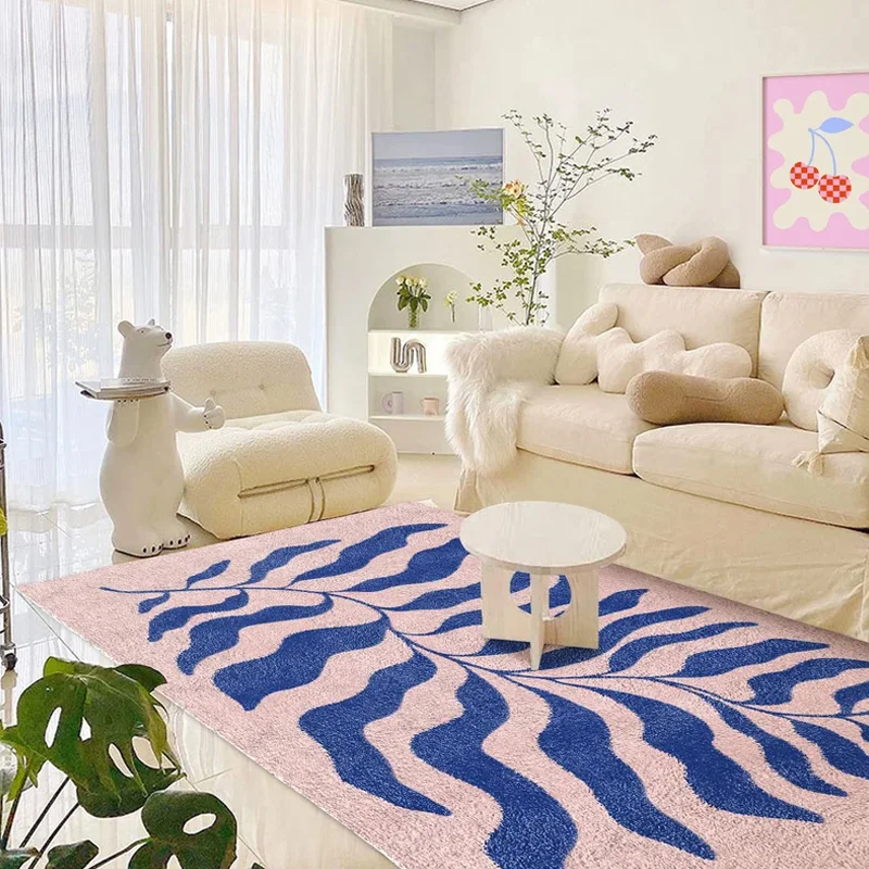 Matisse Leaf Living Room Oversized Carpets Minimalist Bedroom Carpet Modern Grass Green Blue Rug Fluffy Soft Home Dedicated Rugs