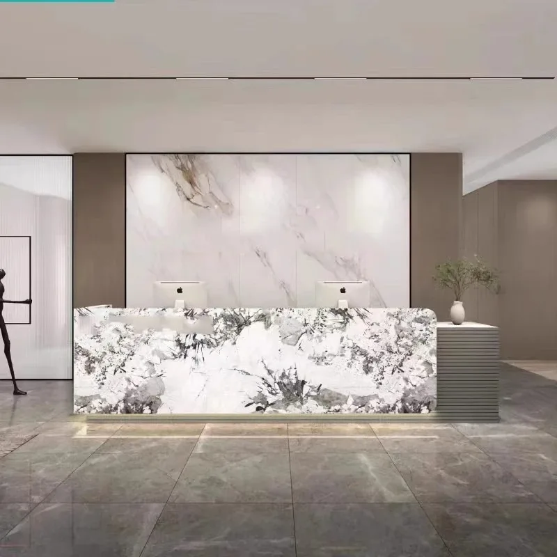 Wood Luxury Reception Desks Cheap Design Storage Modern White Reception Desks Drawer Classic Mostrador Recepcion Furniture