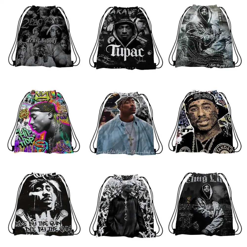 T-Tupac شاكور أكياس الرباط أحمر الشفاه أدوات الزينة ماكياج المنظم عملة جيب أكياس محفظة مفاتيح سماعة حقيبة التخزين #1