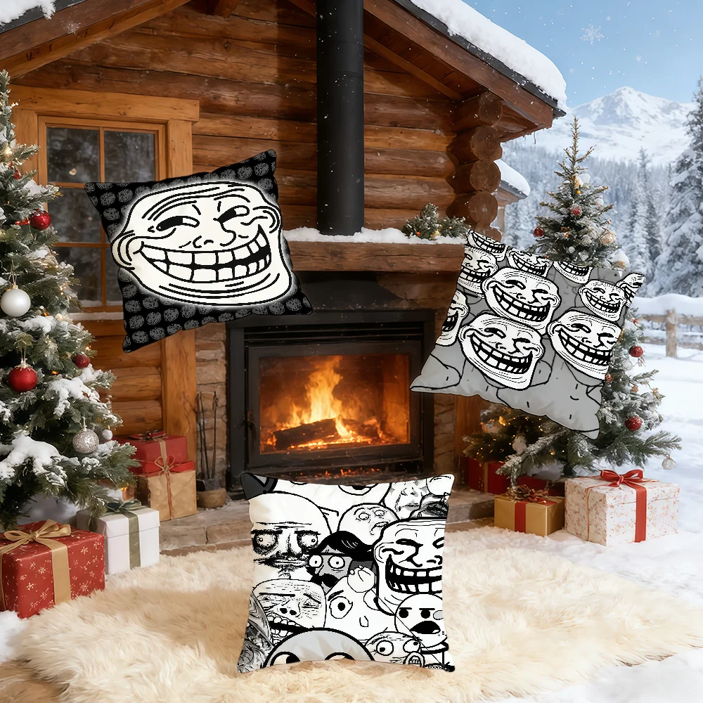 Trollface Troll Rage Comics cushion cover Home Bedding Sofa living Room pillowcase Simple Soft Skin Cushion Cover Party Gift