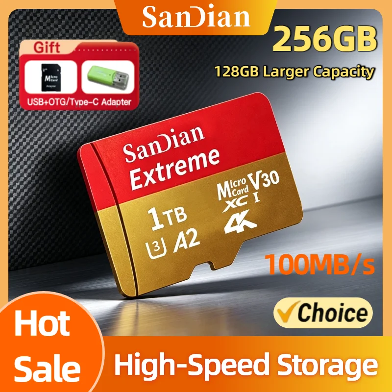 

256GB Micro TF SD Flash Card For PC Smartphone Memory Card High Speed UHS 1 Class 10 Storage Card Titan