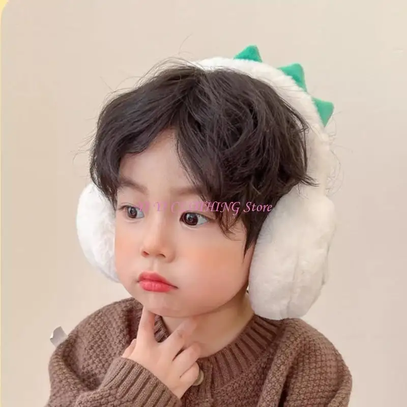 n5kf-恐竜装飾イヤーマフ子供用イヤーウォーマーぬいぐるみソフト冬アクセサリー日常着やスポーツに最適