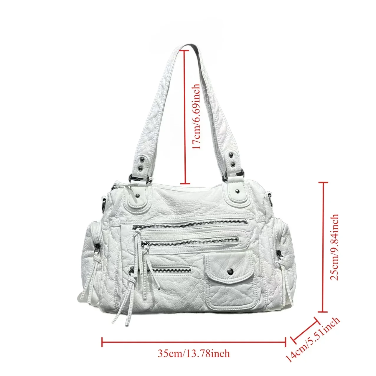 Ladies' fashion Y2K spicy girl retro vintage vintage vintage tote bag, large capacity vintage multi pocket shoulder bag image 6