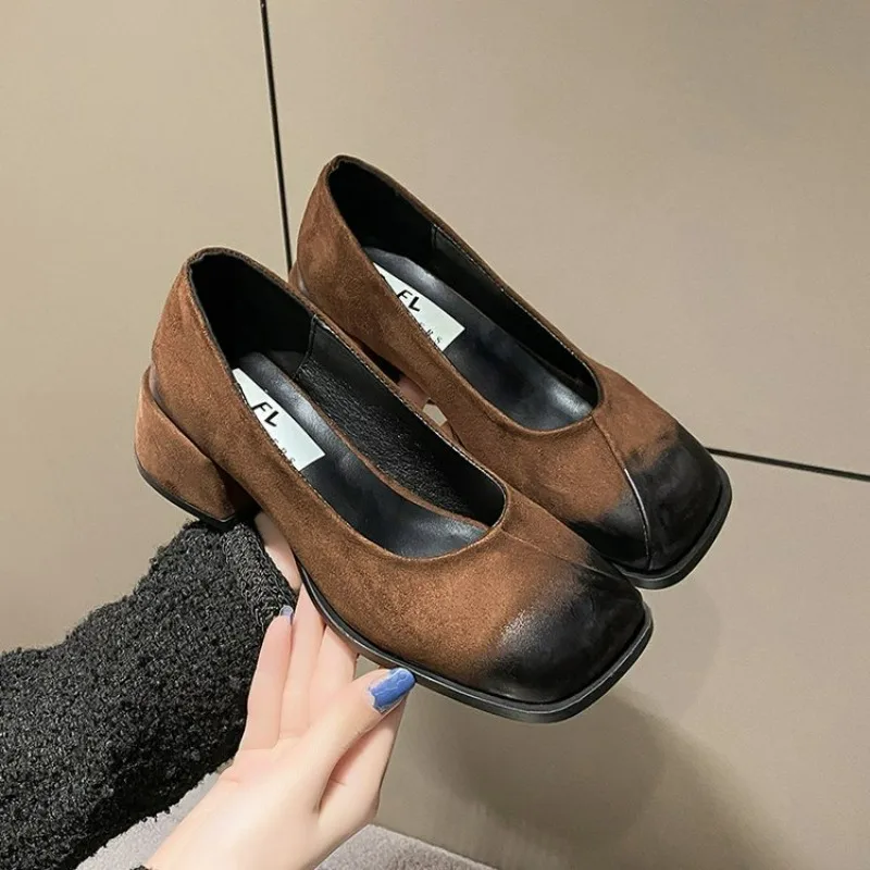 

2024, весенняя новая женская обувь, модные туфли Мэри Джейн, туфли на высоком каблуке с острым носком, Zapatos, повседневные туфли без шнуровки, элегантные женские туфли на каблуке