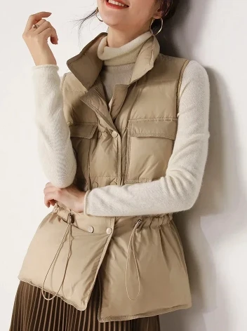 2024 New Light Down Vest Women Short Vest Windproof Lightweight Warm Waistcoat Female White Duck Down Jacket Coat Sleeveless