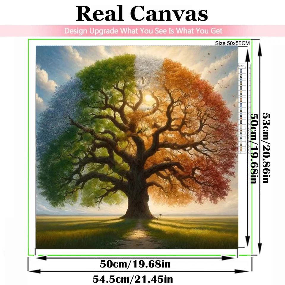 Four Seasons Tree of Life Large Diamond Mosaic New 2024 5D DIY Diamond Painting Snow Mountain Natural Landscape Cross Stitch Kit