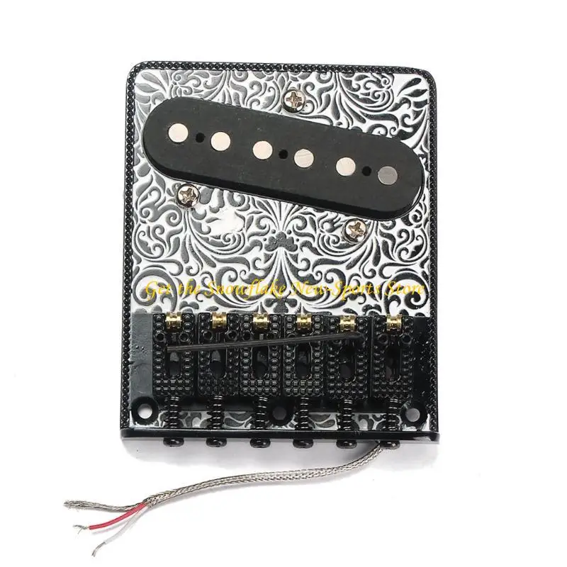 E56D 6-string Saddle Bridge Board 3 Way Switch Control Plate Neck Pickup Set