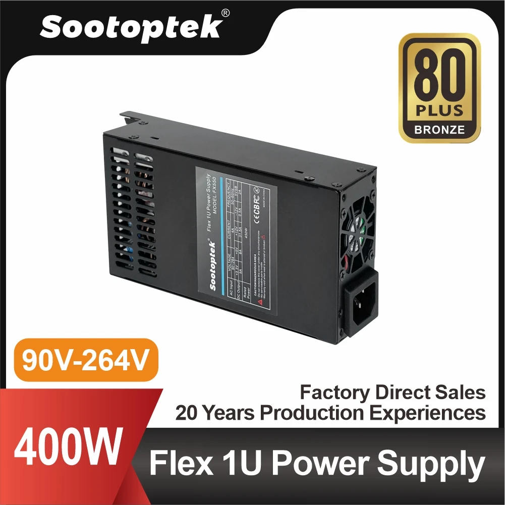 

400W Full Modular Flex 1U PSU PC Power Supply 90-264V For ITX server Mini Case Gaming Desktop