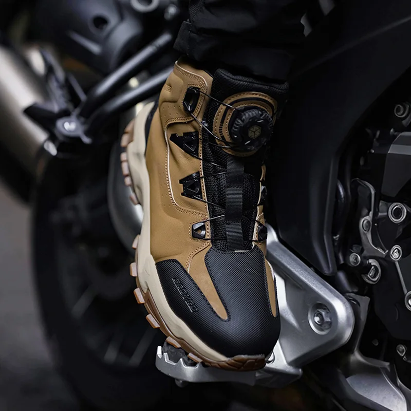 

Four Season Men Motorcycle Boots SCOYCO microfiber leather Motocross Men's boots shoes wear-resistant Anti-skid rubber outsole