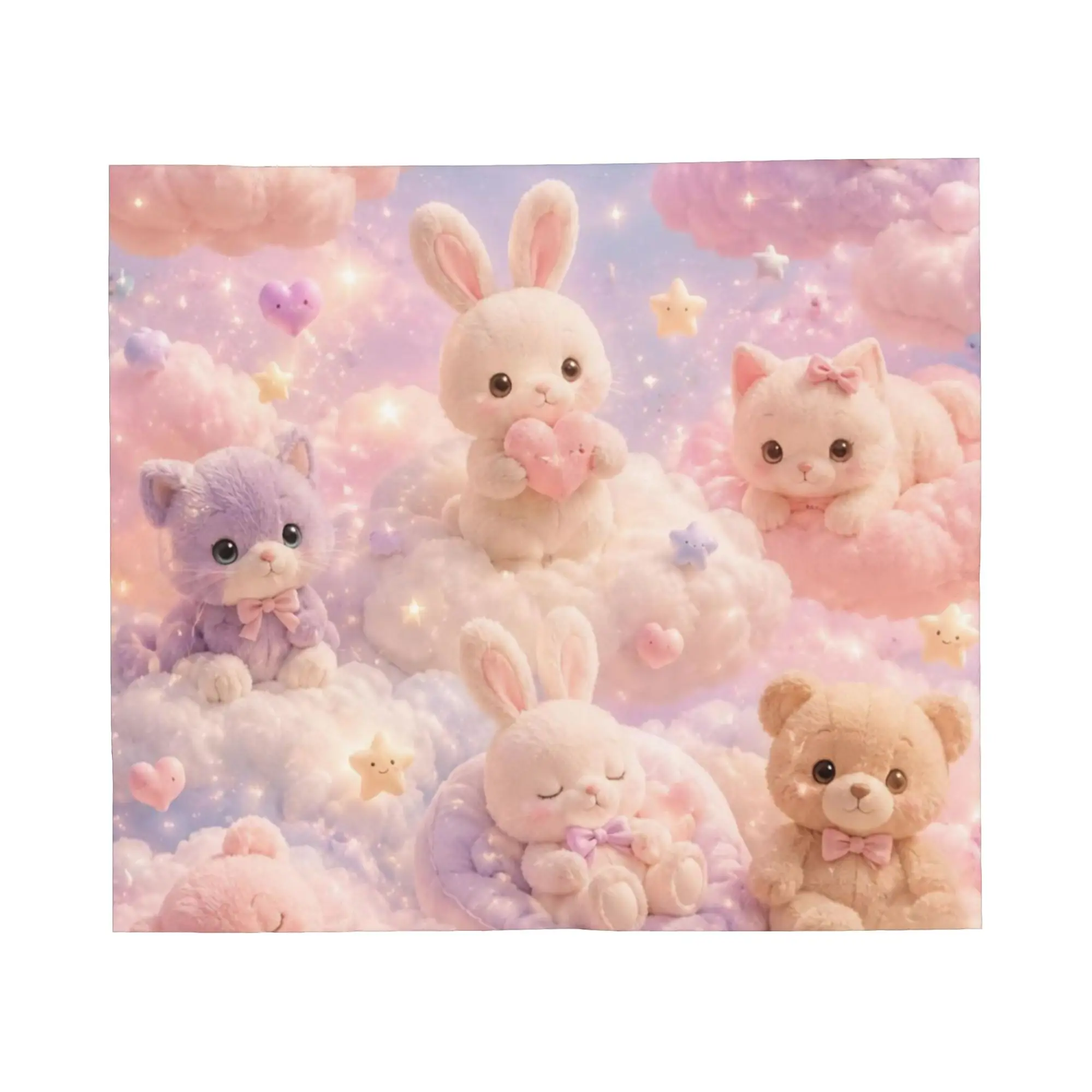 Pastel Polka Dot Playroom Cute Teddys Bear Knitted Blankets Fleece  Soft Throw Blanket for Car Sofa Couch Bedroom Quilt